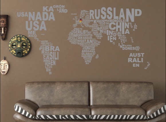 Typographische Weltkarte