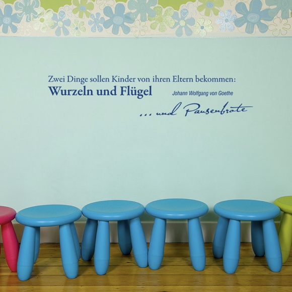 Zwei Dinge sollten Kinder von ihren Eltern bekommen: Wurzeln und Flügel ... und Pausenbrote